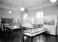 view M0012139EB: Photograph of a general view of the exhibition Prehistoric Man in Health and Sickness held at the Wellcome Historical Medical Museum, London, in 1951