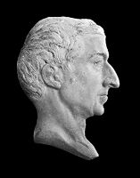 view M0012183: Reproduction of a portrait in wax, possibly of Evangelista Torricelli (1608-1647), Italian physicist, mathematician and inventor of the barometer