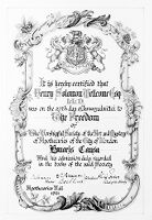 view M0013143: Certificate awarding Henry Wellcome the Freedom of the Society of Apothecaries of the City of London