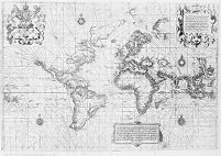 view M0012995: Illustration of a map of the Americas, Africa and Europe