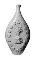 view M0014162: English feeding bottle, stoneware, c.1840