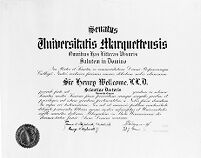 view M0013145: Honory doctor of Science certificate awarded to Henry Wellcome