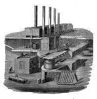 view M0014187: Sectio of Coal Tar Colour Works at Greenford, London, in the 19th century