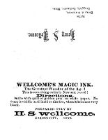 view M0013200: Advertisment for 'Wellcome's magic ink'