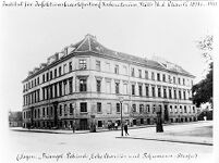view M0013262: Exterior of the Institut fur Infektionskrankheiten building