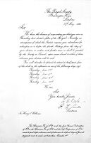 view M0013141: Letter on Henry Wellcome's election as a fellow of the Royal Society