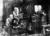 view M0013717: The chiropodist, oil painting