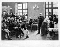 view M0013879: Jean-Martin Charcot demonstrating hysteria in a hypnotised patient