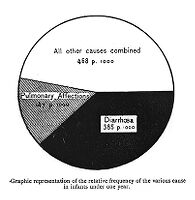 view M0013637: Diagram showing relative causes of death of infants, 1890s