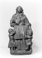 view M0014126: Statue of Saint Blanche with her three children