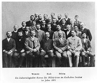 view M0013330: Group photograph at Koch's Institute.