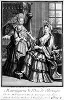 view M0013851: The son of the Duke and Duchess of Burgundy about to be breast fed by his mother