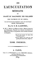 view M0013453: Title page of <i>De l'auscultation médiate...</i>, 1819
