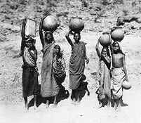 view M0013036: Group of water carriers, Jebel Moya