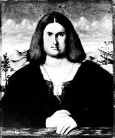 view M0013441: Man wearing a toothpick as a pendant.