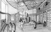 view M0013153: Drawing of the interior of Snow Hill Building, 1885
