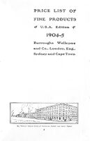 view M0013156: Titlepage from <i>Price list of fine products, Burroughs, Wellcome & Co, 1904</i>