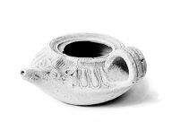 view M0014142: Terracotta feeding cup with animal head spout