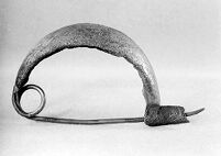 view M0013899: Iron Age bronze Fibula, boat (navicella) type