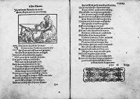 view M0012667: Woodcut illustration of child weaning using a feeding bootle, 1546