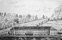 view M0013340: Drawing of the exterior of the Institut fur experimentelle Therapie