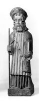 view M0014084: Statue of Saint James the Apostle / M0014085: Statue of Saint Yves / M0014086: Saint Bernard, Abbot of Sauve