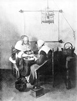 view M0013219: A woman performing cupping