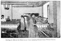 view M0013642: Women bottling milk for the Infant Welfare Centre, Brussels