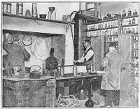 view M0014433: Reconstruction of Michael Faraday's laboratory created by the Wellcome Historical Medical Museum