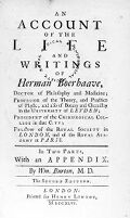 view M0014839: Burton: <i>Herman Boerhaave</i>, 1746: title page