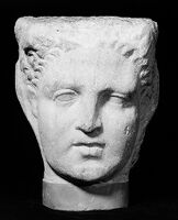 view M0015431: Double headed herm of Hercules and Alexander: view of one face