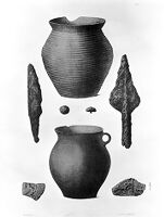 view M0015277: Pottery and weapons found in a grave in Alsace