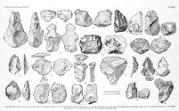 view M0015028: Illustration of an older series of palaeoliths, from the lower Byon Hill Terrace around Maidenhead