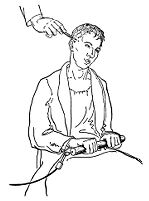 view M0015382: Diagram showing indirect fulguration, or monoterminal surgical diathermy, suitable for the destruction of very small superficial lesions