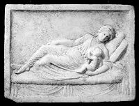view M0015210: Relief showing a mother and child, Ostia, 50 A.D.