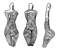 view M0015079: Illustration of a Neolithic bodily ornamentation represented on clay figurines, Romania