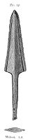 view M0015109: Illustration of a bronze-tanged spear head from Matlock, Derbyshire