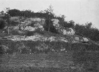view M0015781: View of prehistoric station of La Ferrassie, before excavation, from field opposite