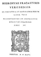 view M0015501: Fracastoro: <i>Liber unus, de sympathia et antipathia rerum</i>, 1554