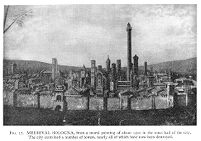 view M0015485: Medieval Bologna, from a mural, c.1500, in the town-hall of the city