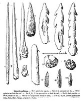 view M0015596: Illustration of antler, bone and stone implements