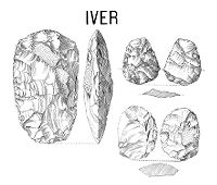 view M0015462: Illustration of core and hand-axes considered to be Levalloisian, from Iver, Buckinghamshire