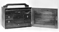 view M0015483: Lord Horatio Nelson's medicine chest: view with open door