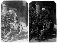 view M0016178: Two photographs of Timothy Richards Lewis (1841-1886) sitting in a garden