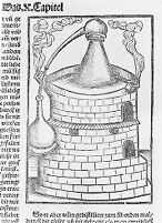 view M0016368: Illustration of a single still with receiver on a brick furnace, 1512