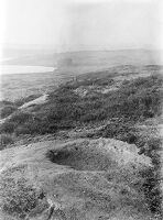 view M0016020: Rock-basin in sandstone, Craigmaddie Moor, Stirlingshire.