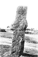 view M0016021: Merovingian cross resembling a menhir (standing-stone) and profusely inscribed, France