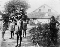 view M0016034: Emily Frances Lewis, née Brown, in a garden in India
