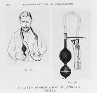 view M0016614: Illustration of Hewitt's modification of Junker's inhaler for chloroforme