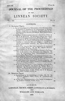 view M0016994EA: <i>Journal of proceedings of the Linnean Society. Zoology</i>: table of contents